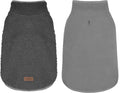 cyeollo Small Dog Coat, Sherpa Dog Winter Coat Reversible Fleece Doggie Jackets Doggy Sweater for Small Dogs Male with Leash Hole, Soft Cold Weather Pet Clothes, Dark Grey M