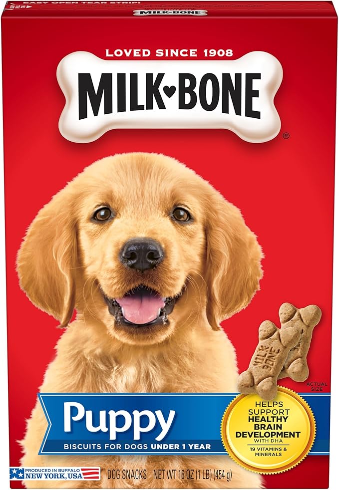 Milk-Bone Original Dog Treats for Puppies, 16 Ounce (Pack of 6), DHA Helps Support Healthy Brain Development