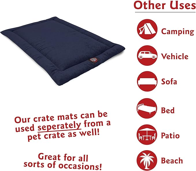 48" Villa Navy Blue Crate Dog Bed Mat By Majestic Pet Products