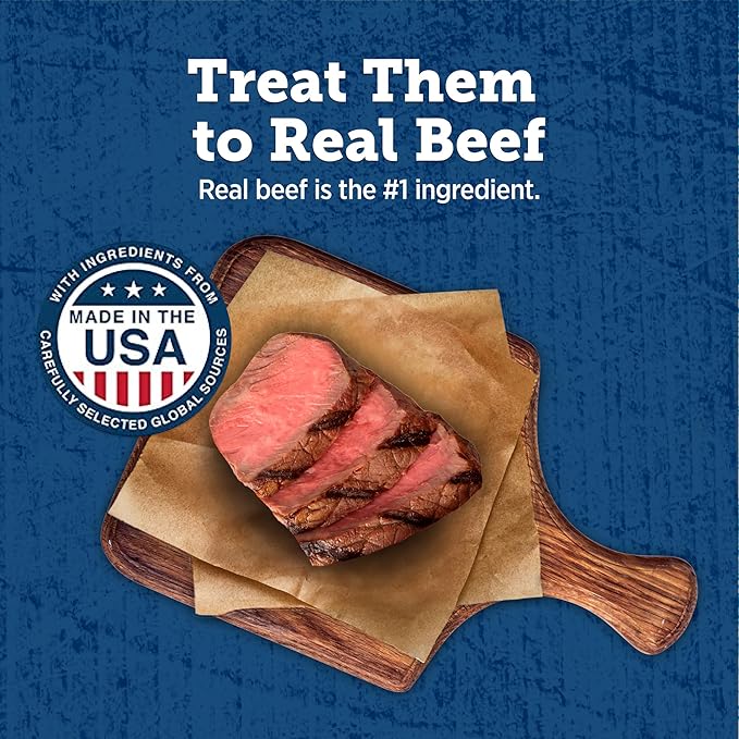 Blue Buffalo True Chews Premium Morsels Dog Treats, Made in The USA with Natural Ingredients, Steak, 10-oz Bag