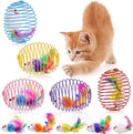 Jecery 5 Pcs Halloween Cat Spring Balls Toys Stretchable Rolling Balls Colorful Playful Coils Interactive Spring Action Toy Caged Rats for Kitten Cat Pet Supplies(Cute Mouse,Bright Color,5 Pcs)