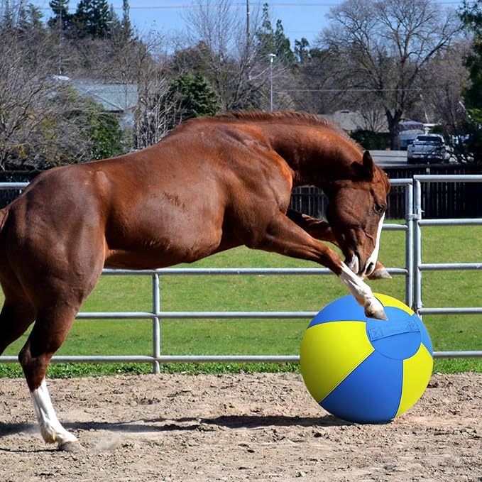Herding Ball for Dogs - 18'' Dog Herding Ball for Horse, Dog Training Toy for Australian/German Shepherd Collie, Outdoor Dog Toys for Birthday Gifts - Medium, Yellow