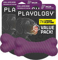 Playology Dog Toys | Dual Layer Bone Durable Chew Toy Bone for Dogs (Value 2-Pack) | Medium Bacon Scented Toy - Easy to Clean and Made from Non Toxic Materials