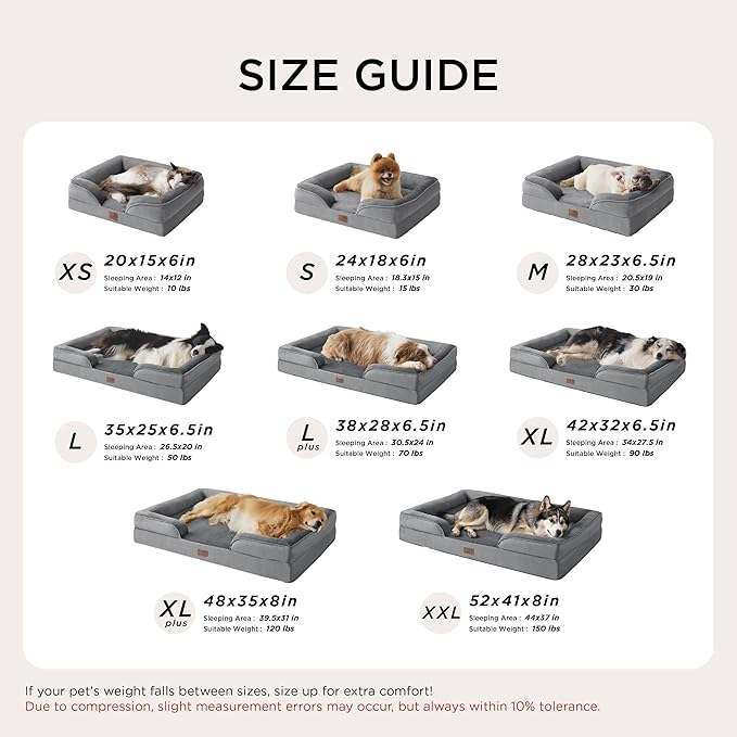 Bedsure XXL Orthopedic Dog Bed for Extra Large Dogs - Waterproof Giant Dog Cat Bed, Comfort Dogs Couch Sofa with Washable Removable Cover, Pet Bed with Nonskid Bottom, Boreal Canopy Green, 52"