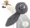 PETGEEK Interactive Squeaky Dog Toy, Automatic Moving Vibrating Dog Balls with Plush Cover, Rechargeable Perro Juguetes with Recording and Music Mode, Crinkle Pet Plush Toy for Boredom, Grey