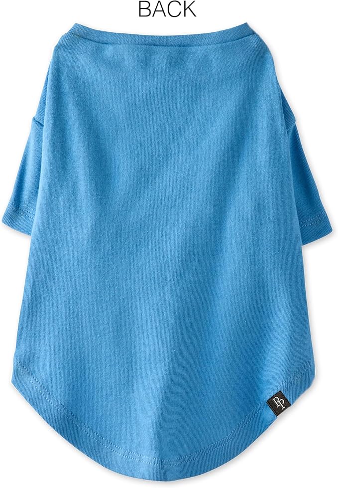 Toby II - The Perfect Tee, 8 Pack Short Sleeve Pet T-Shirt 100% Organic Cotton Tees Clothes for Small, Medium, Large Dogs, Rainbow Blue, XX-Small