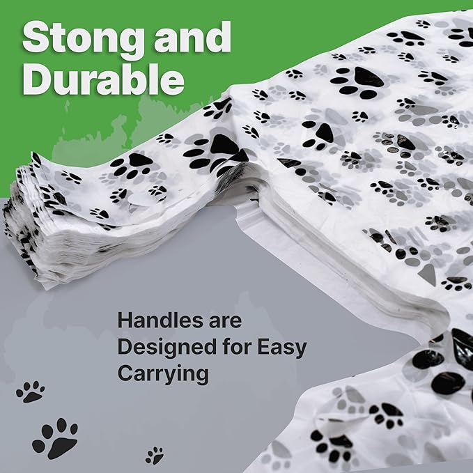 T Shirt Bags - Paw Print Bags - 100 Pack - Thank You Shopping Bag Cat or Dog Paw Print Design Plastic T-Shirt Bag 22" L x 12" W x 7"