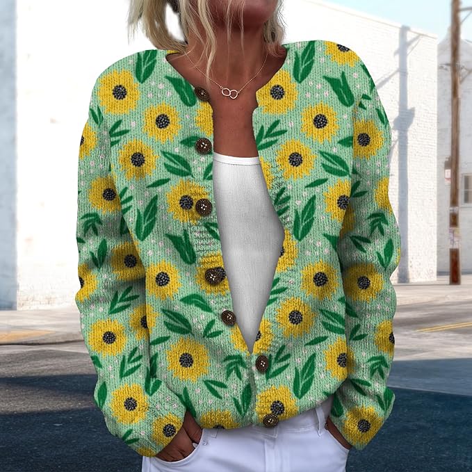 Sweater for Women Trendy Open Front Cardigan Fall Cardigan Sweaters for Women Crewneck Long Sleeve Outfits Fashion