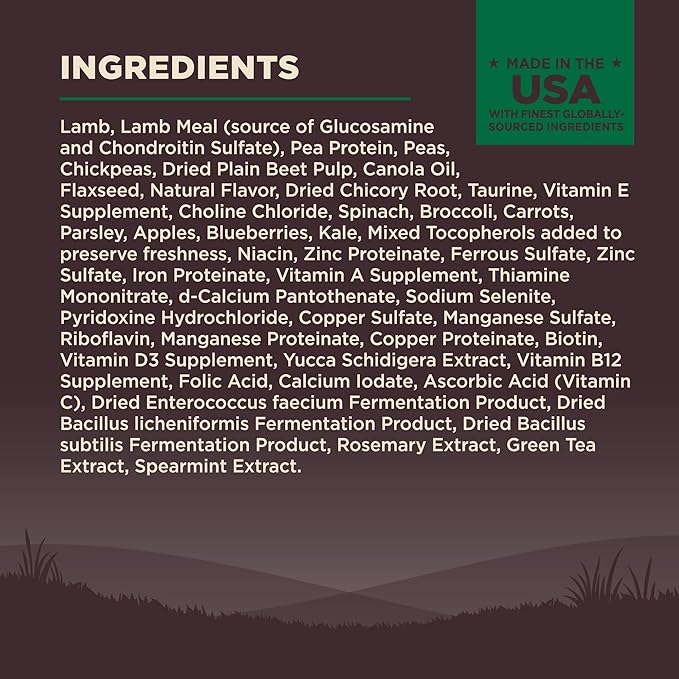 Wellness CORE Dry Dog Food, Grain Free, High Protein, Natural, Lamb Recipe, (4-Pound Bag)