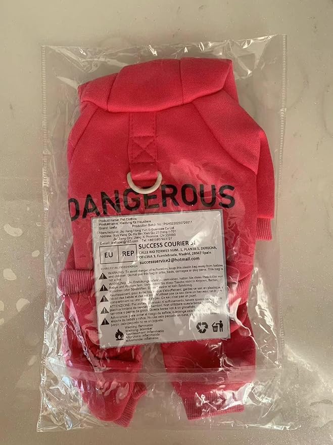 Dog Hoodie Clothes with Pocket 4 Legs Jumpsuit Fleece Sweater Winter Sweat Shirt Warm Cotton Hoodies for Small Dog Medium Large Cat Magenta 3XL