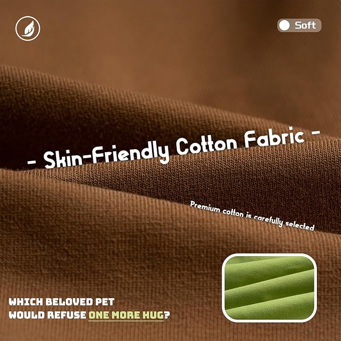 Koneseve Dog Shirts 2 Pack Soft Comfortable Clothes for Small Medium Dogs Brown & Avocado Green 2XL