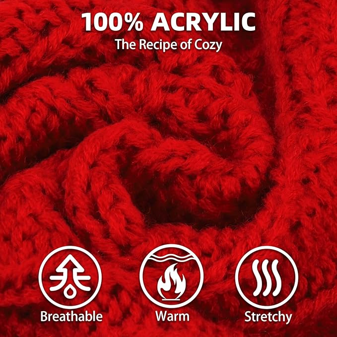PUPTECK Dog Sweater, Turtleneck Warm Knitted Pullover Coat, Thick Cable Knitwear Clothes in Winter, Pet Apparel Outfits for Small Medium Dogs, for Cold Weather Indoor & Outdoor, Red XS