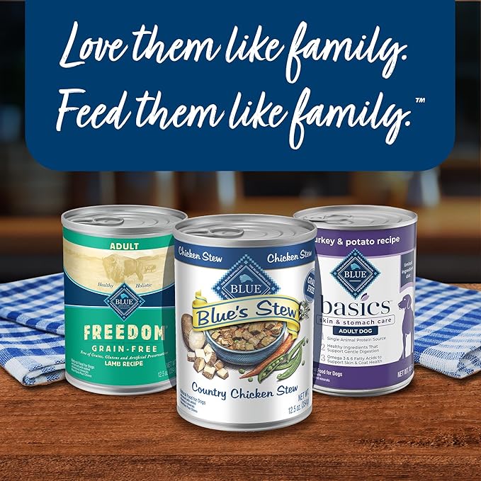 Blue Buffalo Blue's Stew Grain Free Natural Adult Wet Dog Food, Chicken Stew 12.5 oz cans (Pack of 12)