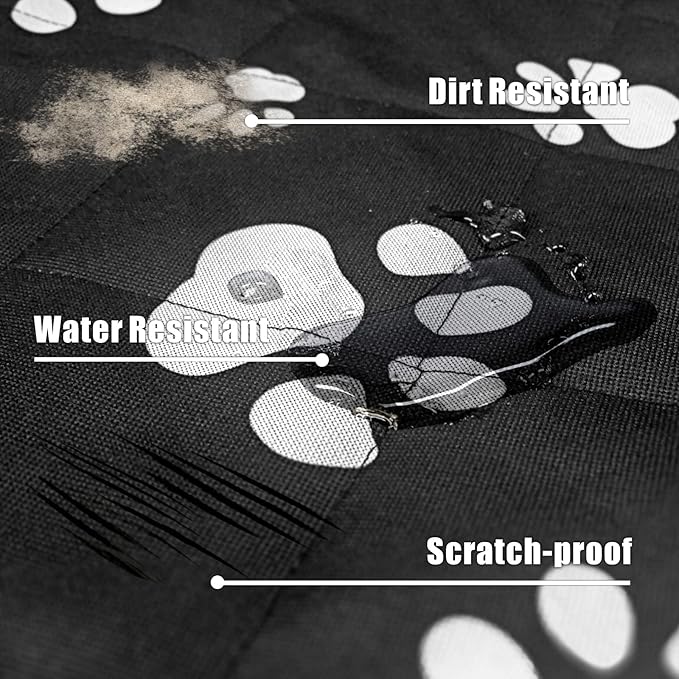 Veckle Cargo Liner, Upgraded Extra Large SUV Cargo Liner for Dogs Waterproof Scratchproof Cargo Cover for SUVs Sedans Vans with Bumper Flap Protector, Non-Slip, Universal Fit, Paw Print