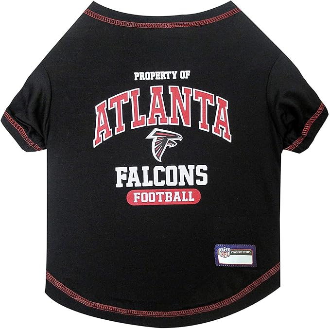 NFL Atlanta Falcons Dog T-shirt Medium. - Licensed Shirt for Pets Team Colored with Team Logos- Premium Stretchable Materials for the comfort of your Dog & Cat