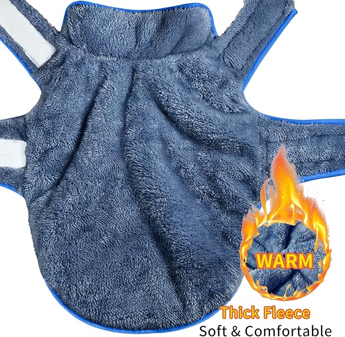 Malier Dog Winter Coat, Reversible Fleece Dog Cold Weather Coats, Windproof Warm Snow Puppy Jacket Vest Pet Clothes for Small Medium Large Dogs (Blue, XX-Large)