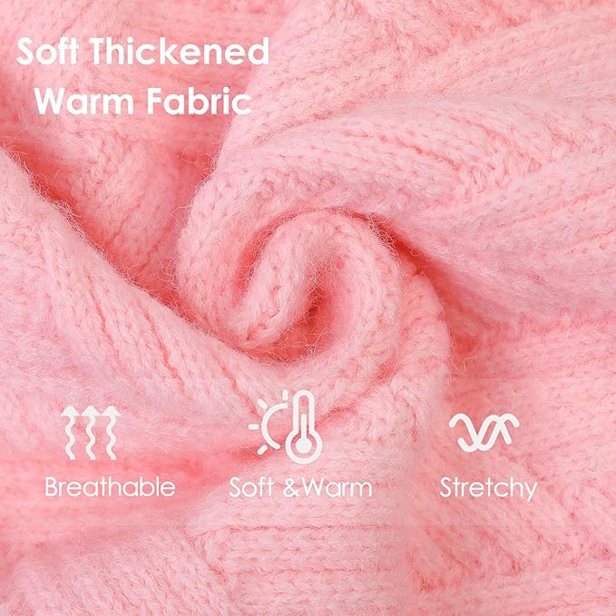 AOFITEE Dog Sweater, Dog Sweaters for Medium Dogs Girl, Warm Dogs Christmas Sweater, Winter Medium Pet Sweaters Female Male, Turtleneck Knitwear for French Bulldog, Boston Terrier (Pink, M)