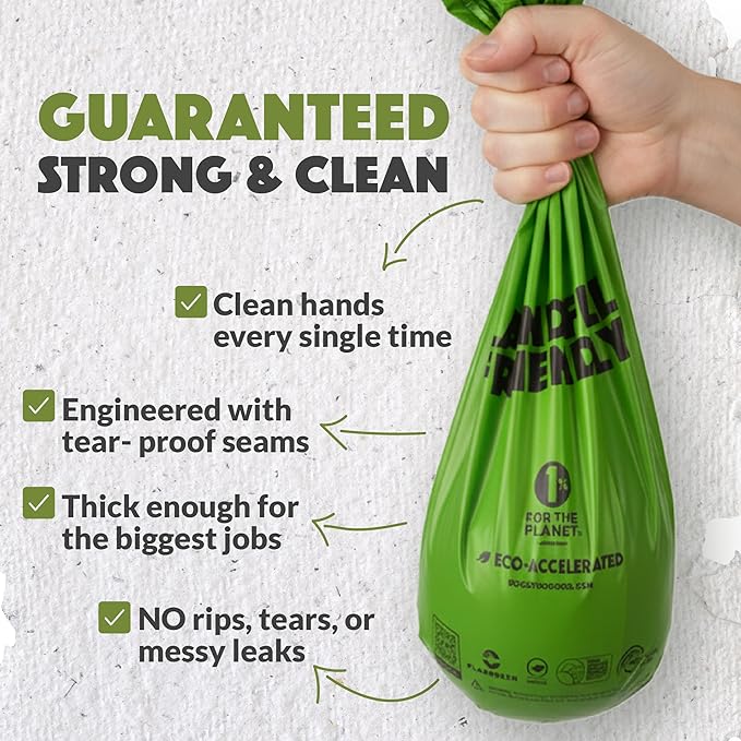 Doggy Do Good Landfill-Friendly Poop Bags | Dog Waste Bags Made with 50% Recycled Plastic + 15% Biobased Material | Unscented, Thick, Leak-Proof, Easy Open | Standard Size | 200 Count Grab & Go