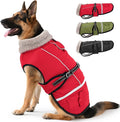 Dog Coat, Warm Dog Winter Coat Reflective Jacket Waterproof Fleece Vest, Pet Jacket Cozy for Cold Weather, Dogs Snowsuit Windproof, Adjustable Buckle for Large Dogs