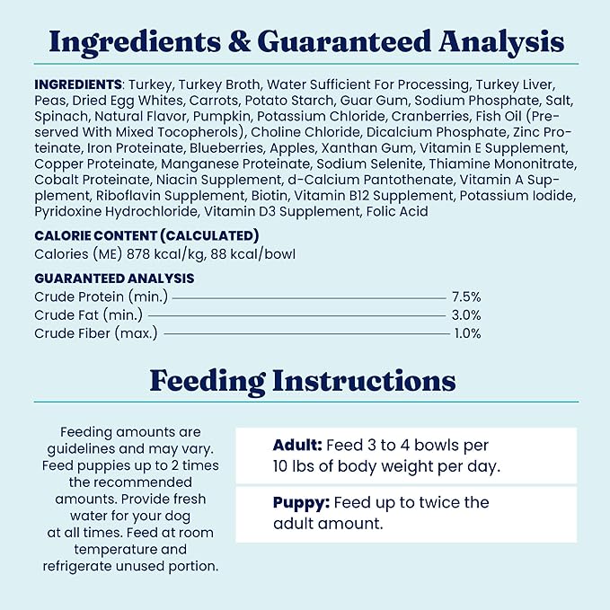 Solid Gold Lil' Boss Wet Dog Food, Turkey and Hearty Vegetable Recipe, Puppy & Adult Dogs of All Activity Levels, Toy and Small, 3.5 oz Cup, 12 Count