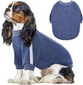 Queenmore Fleece Dog Sweater for Male Dogs, Soft Pullover Dog Sweatshirt with Leash Hole/Reflective Stripes – Cozy Winter Fleece Jacket for Small Medium Large Boy Puppy, Blue XS