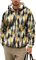 Men's Camouflage Hunting Fleece Lined Hoodie Camo Jackets Zip Up Long Sleeve Casual Winter Coats Hood Outerwear