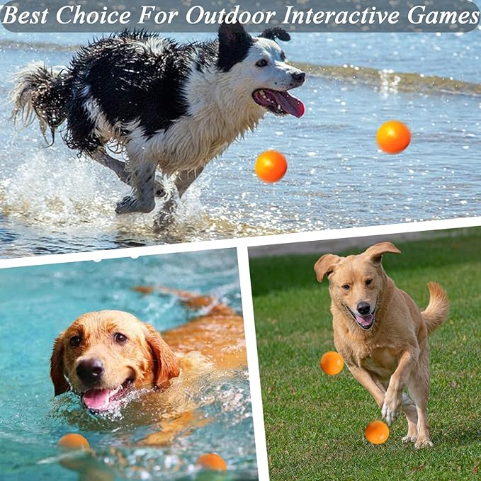 Indestructible Dog Toys - Solid Rubber Balls for Aggressive Chewers, 100% Safe & Non-Toxic, Floating Fetch Toys for Medium & Large Dogs