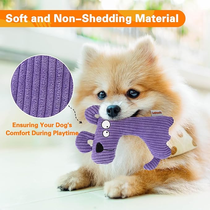 Squeaky Dog Toys for Small Dogs, Cute Plush Small Dog Toys for Indoor Play, Interactive Dog Toys with Non-Shedding Material for Small and Medium Dogs - 4pack