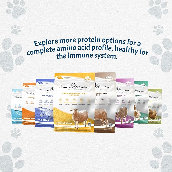 Canine Caviar - Special Needs: Trout & Whole Ground Oats, Alkaline Dry Dog Food, Limited Ingredients, Gluten-Free, Based on Science & Research, Veterinary Alternative Diet (4.4 Pound Bag)