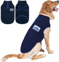 cyeollo 3XL Fleece Dog Sweater, Pullover Sweatshirt Stretchy Fleece Vest Warm Winter Fall Clothes for Large Dogs Boy Turtleneck Pet Apparel, Navy Blue XXXL