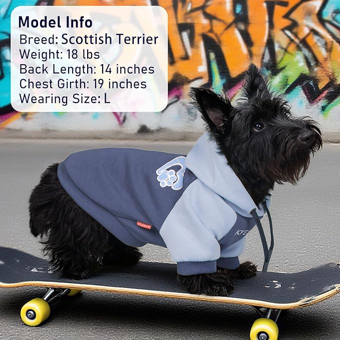 KYEESE Dog Hoodie Stretchy Pet Clothes with Leash Hole Soft Dogs Winter Coat Pets Coat with Drawstring Warm Pets Sweater Comfort Dog Clothes Medium Size Dog Pet Sweatshirt for Cold Weather