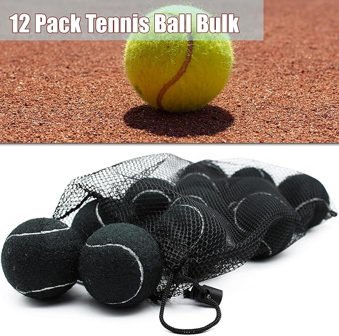 Magicorange Tennis Balls, 12 Pack Advanced Training Tennis Balls Practice Balls, Come with Mesh Bag for Easy Transport, Good for Beginner Training Ball