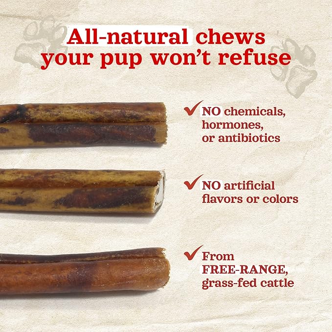 Natural Farm Bully Sticks Stuffed Collagen Sticks for Dogs (6 Inch, 5-Pack), Rawhide-Free Collagen, Natural Dog Chews, Long Lasting, for Small, Medium and Large Dogs, Great Rawhide Alternative