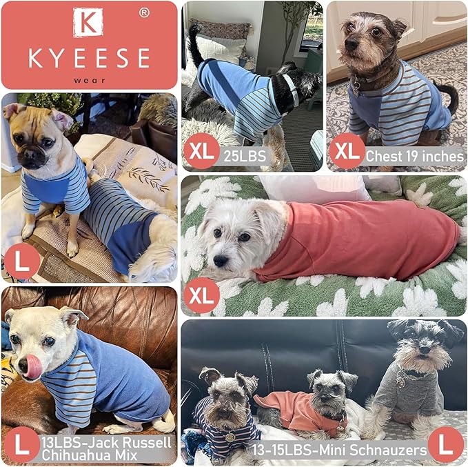 KYEESE 2Pack Dog Sweater Stretchy Cat Clothes Soft Pet Coat Comfy Pet Fleece Sweater Lightweight Dogs Sweatshirt Cat Sweaters with Sleeves Pullover Dog Sweaters for Small Dogs Girl for Cold Weather
