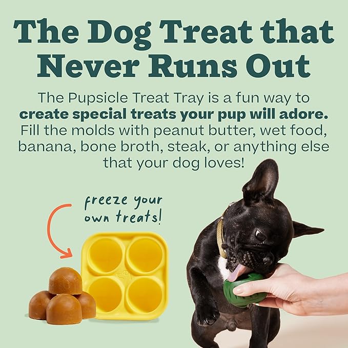 WOOF Pupsicle Treat Tray Mold, XL 75 lbs and Up, Silicone Molds for Dog Treats, Dishwasher Safe, Reusable Treat Tray, Freeze Refill Treats For The Pupsicle Toy