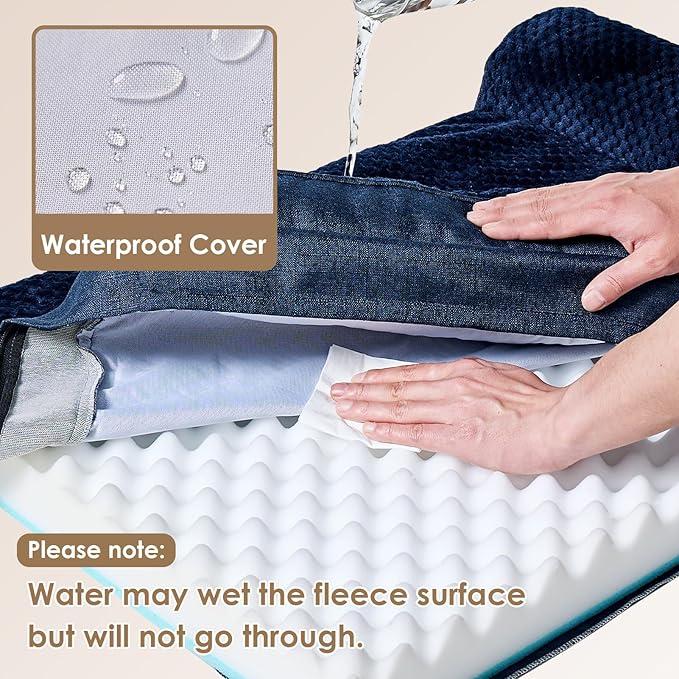 EHEYCIGA Memory Foam Dog Bed XLarge Sized Dogs, Extra Large Dog Bed Orthopedic with Washable Removable Cover, Waterproof XL Pet Bed Couch, 44x33x6 Inches, Navy Blue