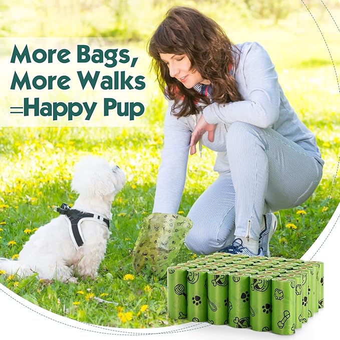 Dog Poop Bag(720 Count), Leak Proof Dog Bags for Poop Refills Rolls - Extra Strong Doggie Poop Bags Scented - 9X13 Inches with a dispenser Pet Waste Bags