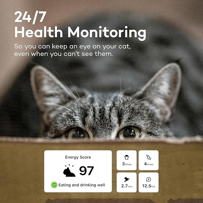 Health Tracker for Cats - Smart Cat Collar with Safety Breakaway Buckle for Indoor Cats, Wellness Alerts, Real-time Monitoring (Kimono (Ume),M)