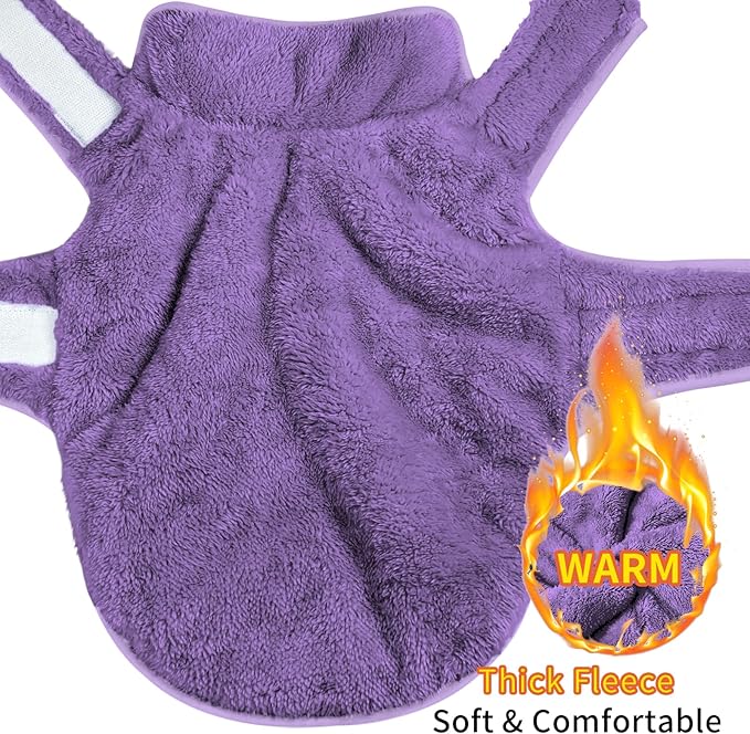 Malier Dog Winter Coat, Reversible Fleece Dog Cold Weather Coats, Windproof Warm Snow Puppy Jacket Vest Pet Clothes for Small Medium Large Dogs (Purple, XXX-Large)
