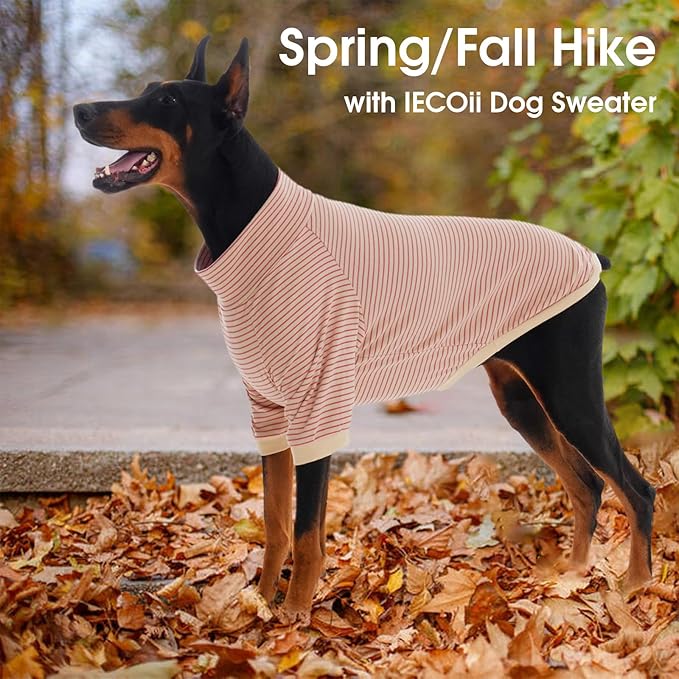 IECOii 2 Pack XL Dog Fleece Sweater for Medium Dogs, Warm Dog Turtleneck with Stretch for Beagle, Cozy Fall Winter Pullover Dogs Sweatshirt with Sleeve, Indoor & Outdoor Sweaters for Walking, XL