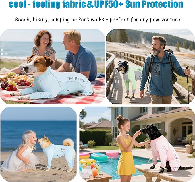Yeapeeto Dog Sun Protection Cooling Suit UPF 50+, Quick-Dry Breathable Jumpsuit for Large & Medium Dogs, Outdoor Dirt-Resistant Shedding Control Pet Apparel (Chartreuse, 7X-Large)