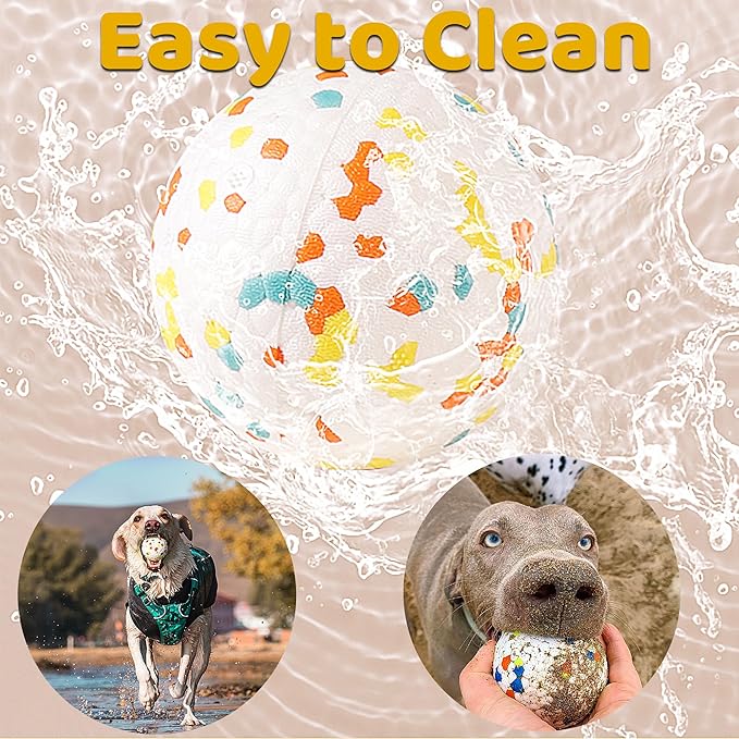 Dog Balls, Indestructible Dog Toy Ball for Aggressive Chewers, Durable High Elasticity Interactive Ball for Training Dog Catch and Fetch, Large Medium Small Dog and Puppies(Blue, 3in, 2pcs)