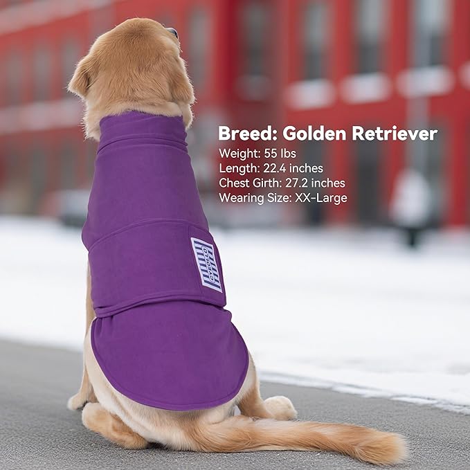 cyeollo Small Dog Sweater, Fleece Dog Sweaters Turtleneck Vest Soft Puppy Sweatshirt Stretchy Pet Fall Autumn Coat Warm Winter Clothes for Small Dogs Girl, Purple L