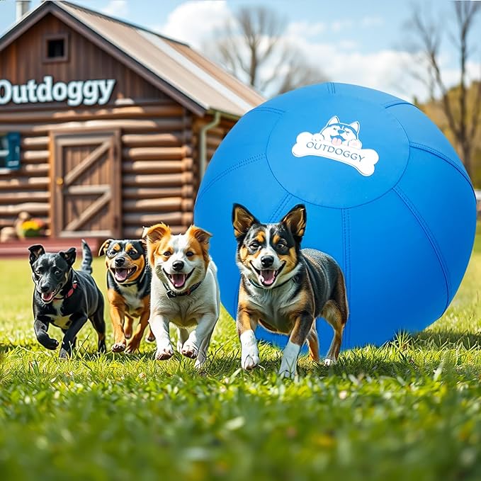 Herding Ball for Dogs 18 Inch - Dual-Layer Heavy Duty Herding Ball for Australian Shepherds, Border Collies & Corgis | Outdoor Herding Toy for Small/Medium Dogs - Backyard Training and Play - Blue