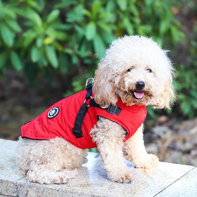 Norbi Dog Winter Jacket with Built-in Harness - Adjustable Warm Coats for Small to Large Dogs - Perfect for Cold Weather