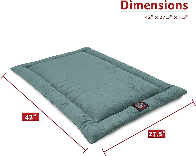 Majestic Pet Orthopedic Memory Foam Dog Crate Mat - Plush Pet Bed Pad for Crates & Kennels | USA Crafted | 42"x26" Villa Azure