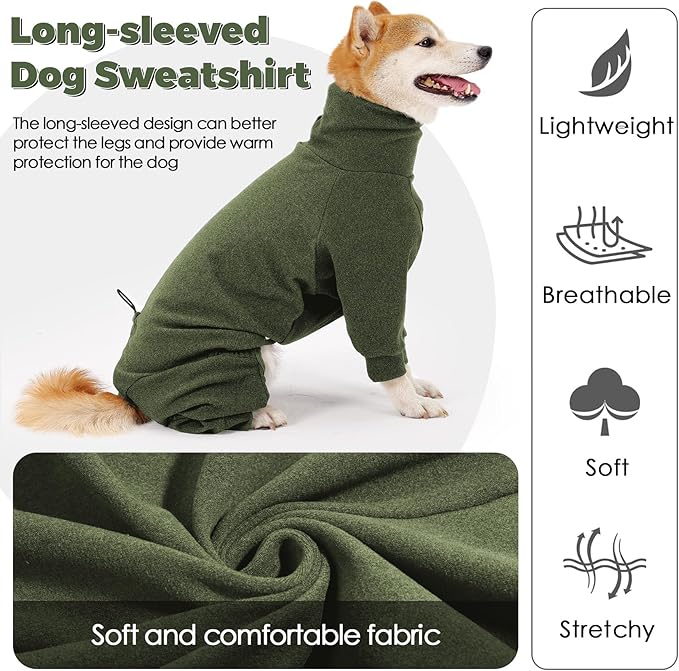Dotoner Pullover Dog Sweater with Leash Hole - High Collar Cold Weather Vest for Large Dogs - Indoor & Outdoor Use