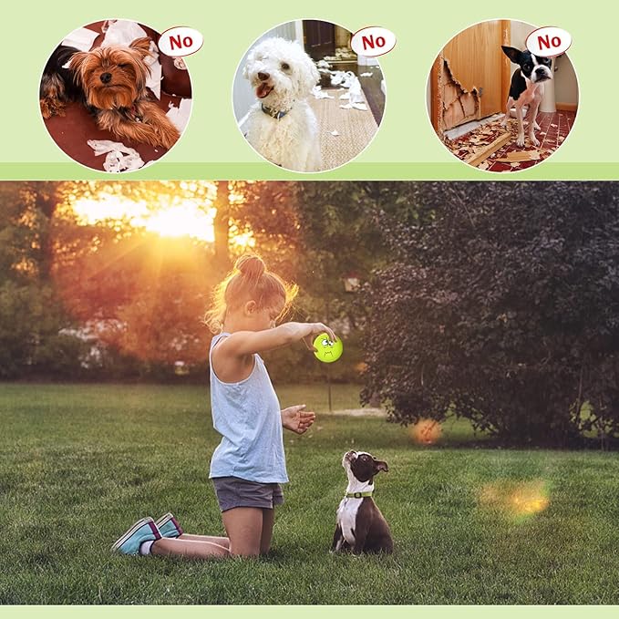 Squeaky Dog Toys Latex Rubber Soft Dog Squeaky Toys Squeaky Chewing Teething Fetching Dog Balls Puppy Toys Gifts for Pets Medium Small Dogs Cat 6Pcs/Set