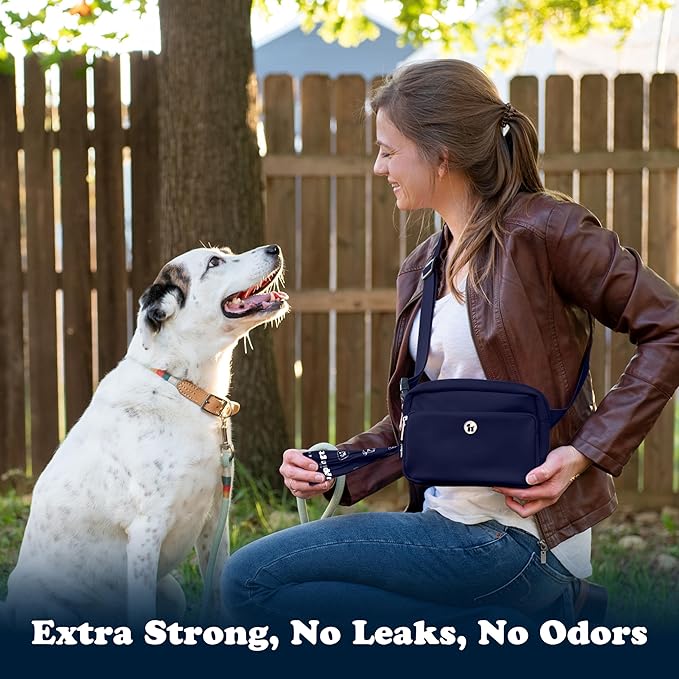Puppington Certified Home Compostable Poop Bags - ASTM D6400 Compliant - 180 Extra Thick Bags - Plant Based - Pairs with Puppington 3-in-1 Bag & Fits all Standard Poop Bag Dispensers (Navy Blue)