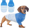 Queenmore Pullover Large Dog Sweater,Classic Turtleneck Warm Dogs Sweater with Leash Hole for Dog Girls Boys,Winter Knitwear Clothes for Dachshund,Corgi,French Bulldog(Royal Blue,L)